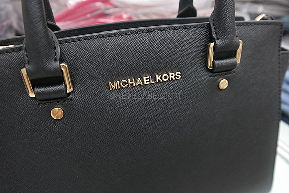 Michael Michael Kors Blue/Black Saffiano Leather Medium Selma Tote